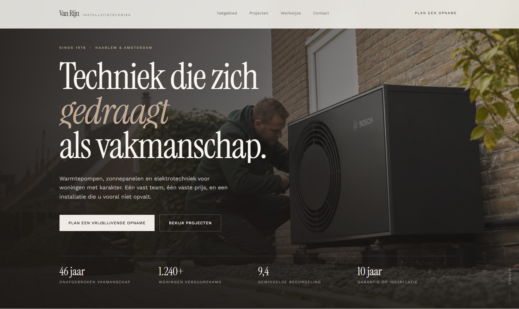 Websiteontwerp voor Van Rijn