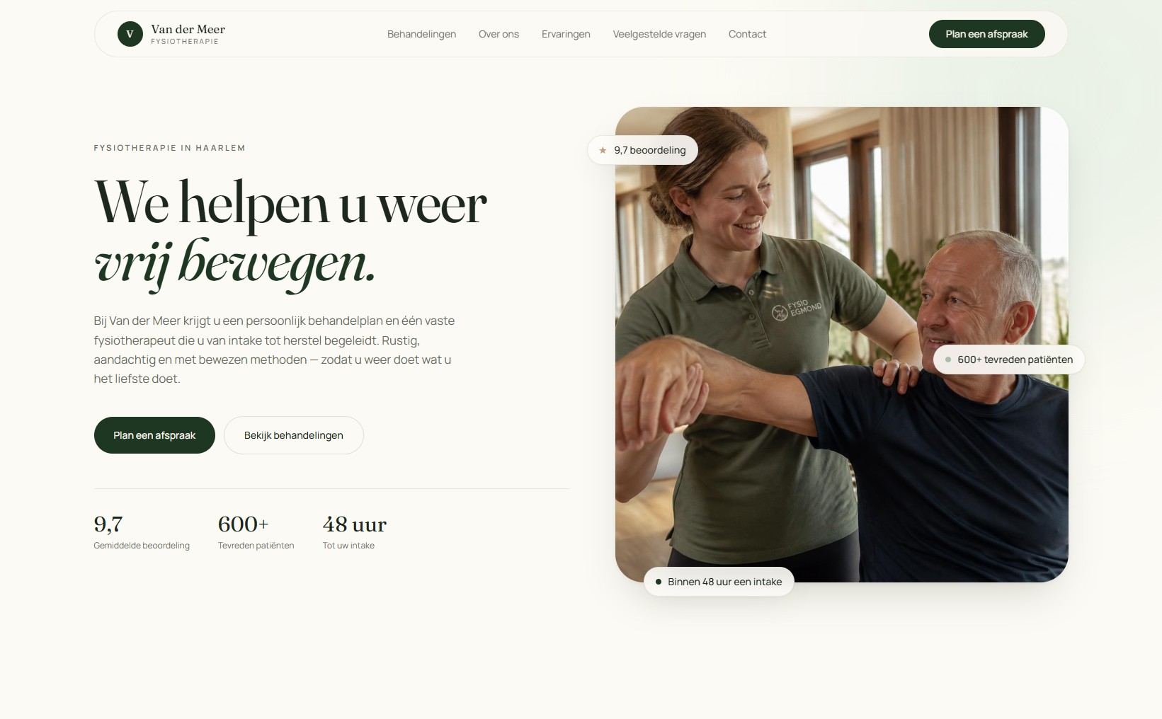 Websiteontwerp voor Van der Meer