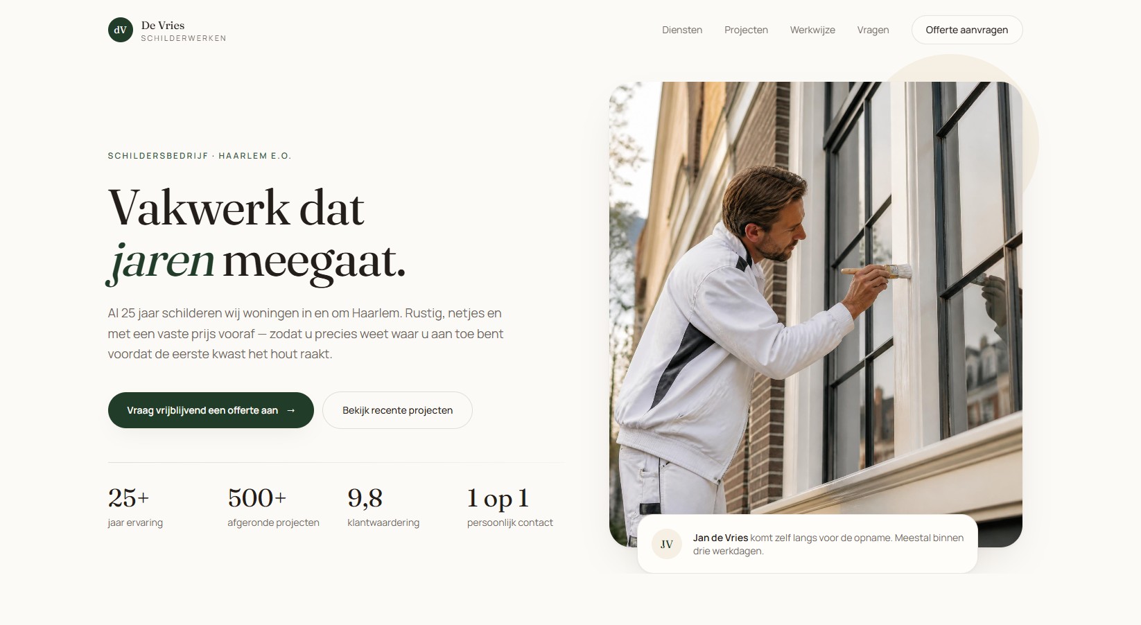 Websiteontwerp voor De Vries